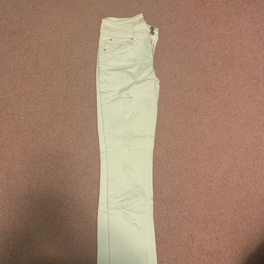 White skinny jeans high rise